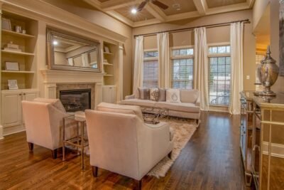 White Leather Sofa Near Window